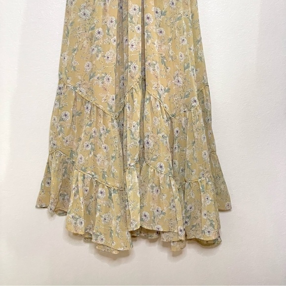 NWT Storia Clarity Tiered Ruffle Floral Maxi Dress Washed Yellow Large - Picture 8 of 16